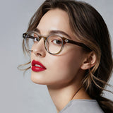 Techsuit Anti-Blue Light Glasses Reflex PC (LS088), pentru Women, Round, Gray Gradient