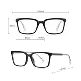 Techsuit Anti-Blue Light Glasses Reflex PC (LS091), pentru Men, Flat-Top, Negru