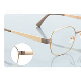Techsuit Anti-Blue Light Glasses Reflex PC (3172), pentru Women, Rectangular, Brown / Auriu