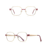 Techsuit Anti-Blue Light Glasses Reflex PC (3172), pentru Women, Rectangular, Pink / Auriu