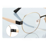 Techsuit Anti-Blue Light Glasses Reflex PC (3175), pentru Women, Round, Gold / Light Gri