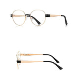 Techsuit Anti-Blue Light Glasses Reflex PC (3175), pentru Women, Round, Gold / Light Gri