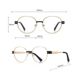 Techsuit Anti-Blue Light Glasses Reflex PC (3175), pentru Women, Round, Gold / Print