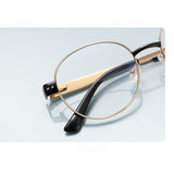 Techsuit Anti-Blue Light Glasses Reflex PC (3175), pentru Women, Round, Gold / Print