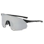 Techsuit Bike Glasses (8853), pentru Cycling, Sport Outdoor Activities, TR90 Frame, Unisex, Black / Argintiu