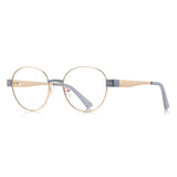 Techsuit Anti-Blue Light Glasses Reflex PC (3175), pentru Women, Round, Gold / Light Gri