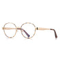 Techsuit Anti-Blue Light Glasses Reflex PC (3175), pentru Women, Round, Gold / Print