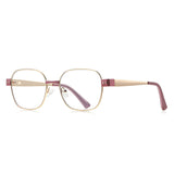 Techsuit Anti-Blue Light Glasses Reflex PC (3172), pentru Women, Rectangular, Pink / Auriu