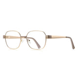 Techsuit Anti-Blue Light Glasses Reflex PC (3172), pentru Women, Rectangular, Brown / Auriu