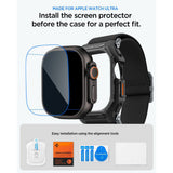 Curea pentru Apple Watch Ultra, Spigen Lite Fit Pro + Screen Protector (ACS11415), negru