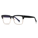 Techsuit Anti-Blue Light Glasses Reflex PC (2205), pentru Women, Square, Black / Argintiu
