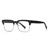 Techsuit Anti-Blue Light Glasses Reflex PC (2205), pentru Women, Square, Black / Argintiu