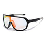 Techsuit Premium Kids Ochelari de soare (22312), Photochromic, UV Protection, Mirror Lens, Tpee Frame, Sport Design, Orange / Negru