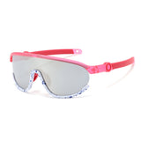 Techsuit Kids Polarized Ochelari de soare (2025), UV Protection, Gray Lens, TR Frame, Sport Design, Roz