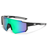 Techsuit Kids Polarized Ochelari de soare (R601), UV Protection, Gray Lens, TR Frame, Sport Design, Black / Verde