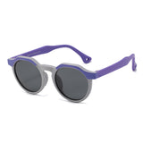 Techsuit Kids Polarized Ochelari de soare (601), UV Protection, Gray Lens, Tpee Frame, Purple / Gri