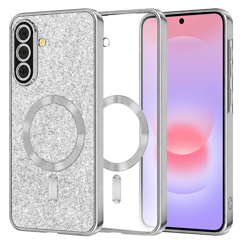 Husa pentru Samsung Galaxy A37 5G, Techsuit Lux Glitter MagSafe, argintiu