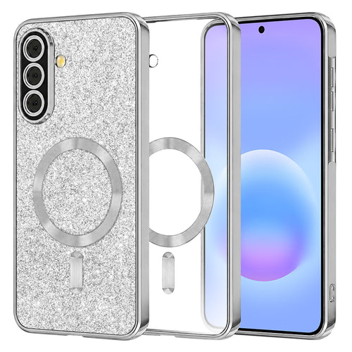 Husa pentru Samsung Galaxy A57 5G, Techsuit Lux Glitter MagSafe, argintiu