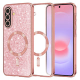 Husa pentru Samsung Galaxy A37 5G, Techsuit Lux Glitter MagSafe, roz auriu
