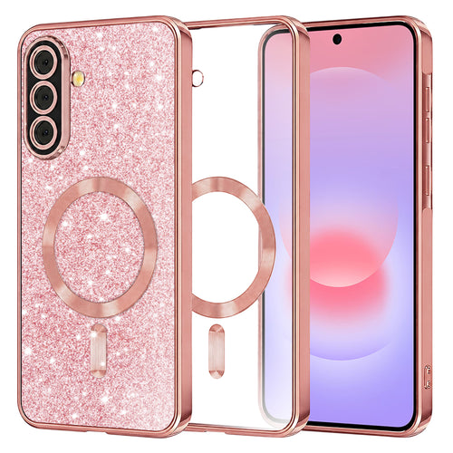 Husa pentru Samsung Galaxy A37 5G, Techsuit Lux Glitter MagSafe, roz auriu