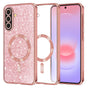 Husa pentru Samsung Galaxy A37 5G, Techsuit Lux Glitter MagSafe, roz auriu