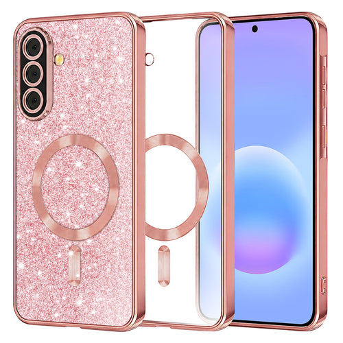 Husa pentru Samsung Galaxy A57 5G, Techsuit Lux Glitter MagSafe, roz auriu