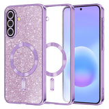 Husa pentru Samsung Galaxy A57 5G, Techsuit Lux Glitter MagSafe, bleu
