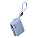 Baterie externa UGREEN PB584 (75173B), USB, Type-C cu Integrat Cable, Incarcare rapida, Afisaj LED, 10000mAh, 33W, gri