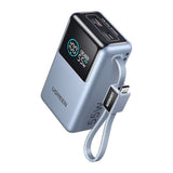 Baterie externa UGREEN PB727 (75701B), USB, Type-C cu Integrat Cable, Incarcare rapida, Afisaj LED, 10000mAh, 55W, gri