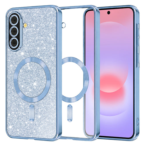 Husa pentru Samsung Galaxy A37 5G, Techsuit Lux Glitter MagSafe, bleu