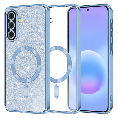 Husa pentru Samsung Galaxy A57 5G, Techsuit Lux Glitter MagSafe, bleu