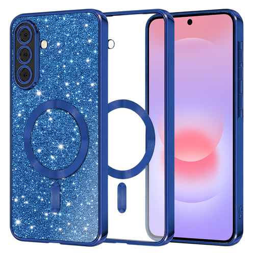 Husa pentru Samsung Galaxy A37 5G, Techsuit Lux Glitter MagSafe, albastru
