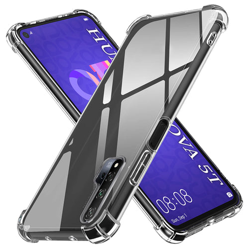 Husa pentru Huawei Nova 5T, Techsuit Shockproof Clear Silicone, transparenta