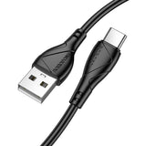 Cablu Borofone de date Energy Series (BX121), USB to Type-C, PVC, 3A, 1m, negru