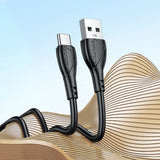 Cablu Borofone de date Energy Series (BX121), USB to Type-C, PVC, 3A, 1m, negru