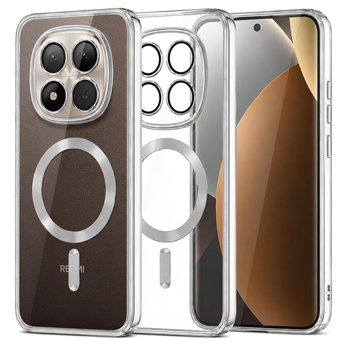 Husa pentru Xiaomi Redmi Note 15 Pro+ 5G, Techsuit Lux Crystal MagSafe, argintiu