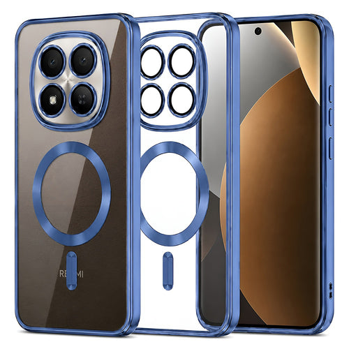 Husa pentru Xiaomi Redmi Note 15 Pro+ 5G, Techsuit Lux Crystal MagSafe, albastru