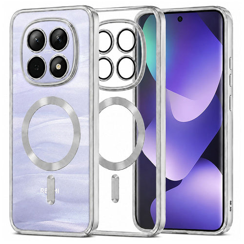 Husa pentru Xiaomi Redmi Note 15 4G, Techsuit Lux Crystal MagSafe, argintiu