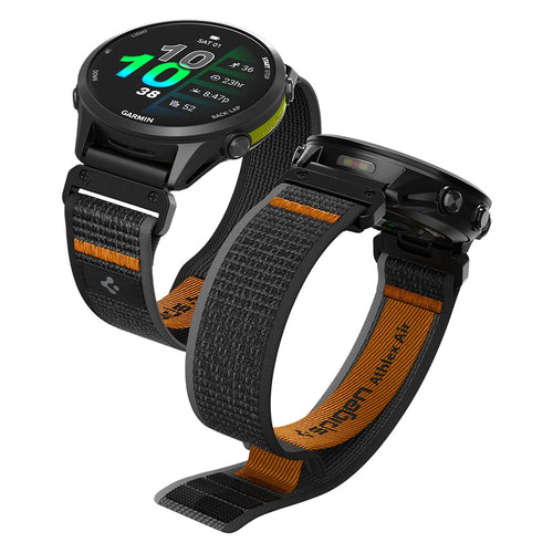 Curea pentru Garmin Fenix 5/6/6 Pro, Spigen Athlex Air QuickFit 22mm, negru;portocaliu