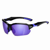 Techsuit Bike Glasses (9301), pentru Cycling and Sport Outdoor Activities, cu UV Protection, Unisex, Black / Albastru