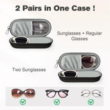 Techsuit Glasses Case (ETJ3), PU, 16.5 x 6.5 x 4cm, Gri