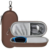 Techsuit Glasses Case (ETJ3), PU, 16.5 x 6.5 x 4cm, Cocoa