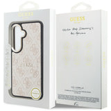 Husa pentru Samsung Galaxy S26, Guess 4G Embossed Ring MagSafe (GUHMS26SP4MSEGCP), roz
