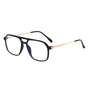 Techsuit Anti-Blue Light Glasses Reflex PC (83092), Unisex, Oversized, Square, Black / Auriu