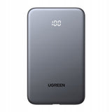 Baterie externa UGREEN (PB526), USB, Type-C cu Integrat Cable, Incarcare rapida, Afisaj LED, 10000mAh, 20W, gri