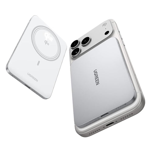 Baterie externa UGREEN Wireless PB580 (95931B), MagSafe, Incarcare rapida, Qi2, Type-C, Subtire Design, 5000mAh, 15W, alb
