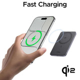 Baterie externa UGREEN Wireless PB580 (75984B), MagSafe, Incarcare rapida, Qi2, Type-C, Subtire Design, 5000mAh, 15W, gri
