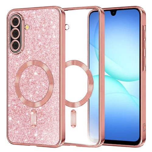 Husa pentru Samsung Galaxy A17 5G, Techsuit Lux Glitter MagSafe, roz auriu