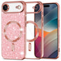 Husa pentru iPhone 17 Air, Techsuit Lux Glitter MagSafe, roz auriu