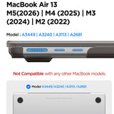 Husa laptop Spigen Airskin (ACS11531), MacBook Air 13 (2022 / 2024 / 2025 / 2026), negru frost